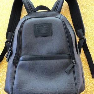 Coach $500 Herren/Unisex Leder & Canvas Rucksack schwarz/grau groß SCHÖN! - Bild 1 von 15