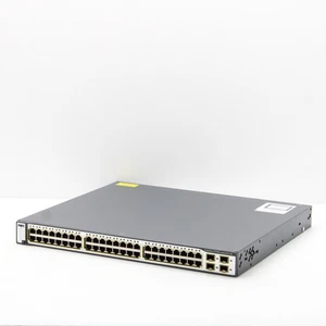 Cisco Catalyst WS C3750G 48PS S V10 48x RJ45 PoE 4x SFP Gigabit Network Switch - Picture 1 of 12
