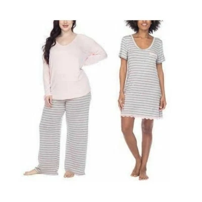 Conjunto de pijama de 3 piezas rosa Honeydew para mujer Foto 1 de 4