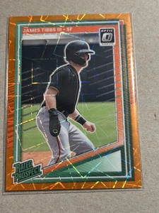 2025 Donruss OPTIC ORANGE VELOCITY James Tibbs III RATED PROSPECT #187 - Giants - Picture 1 of 2