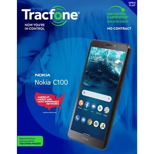 TracFone Nokia C100, 32GB, Black - Prepaid Smartphone (Locked) - Picture 1 of 5