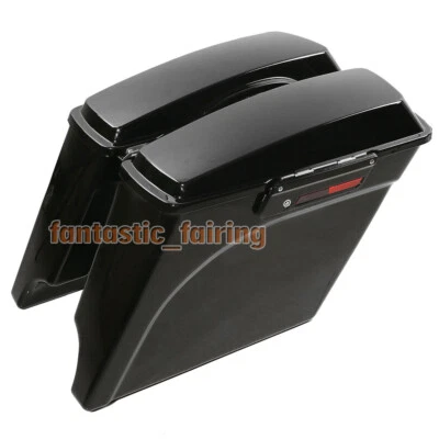 5" Stretched Extended Hard Saddle Bags For Harley Touring Road King FLHR 1993-13 - Image 1 of 4