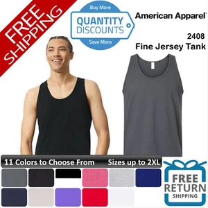 🔥 🔥 American Apparel Men Fine Jersey Tank Top Shirt Ring-spun Up To 2XL 2408 - Picture 1 of 55