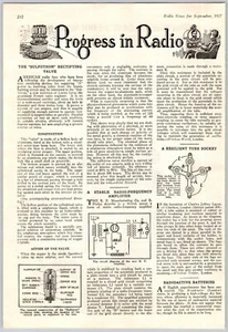 1927 Magazine Print Article Progress in Radio The "Sulfotron" Rectifying Valve - Bild 1 von 1