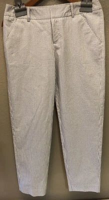 Pantalones al Tobillo Merona Fit 2 Rayas Seersucker Recortados Capri Talla 2 NUEVO sin Etiquetas Foto 1 de 4