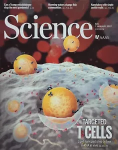 T-CELLS / LIPID NANOPARTICLES DELIVER mRNA IN VIVO January 2022 SCIENCE Magazine - Picture 1 of 1