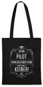 Ich Bin Pilot Hipster Bag Stofftasche Stoffbeutel Kampfpilot Beruf Ausbildung - Picture 1 of 1