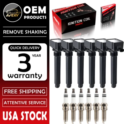 ✅OEM 6 Ignition Coil + Iridium Spark Plug For Dodge Jeep Ram Chrysler 3.6L UF648 - Image 1 of 4