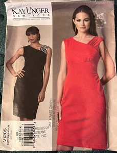 Kay Unger New York Vogue American Designer 1205 Sewing Pattern, 8 10 12 14 UNCUT - Picture 1 of 3