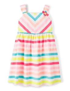 New Gymboree Striped Dress 5T Popsicle Party White Pink Blue Summer Sundress - Picture 1 of 6