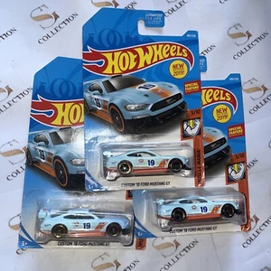 2019 Hot Wheels #180 Muscle Mania CUSTOM 18 FORD MUSTANG GT Gulf Light Blue Lot3 - Picture 1 of 5