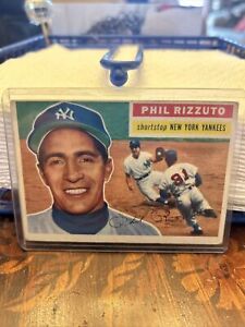 1956 Topps Baseball Trading Card #113 Phil Rizzuto (HOF) Gray Back VG/EX