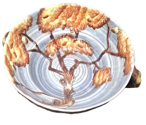 Wonderful Dimensional Carlton Ware England Oak Tree Handled Bowl! Blue Colorway - Picture 1 of 4