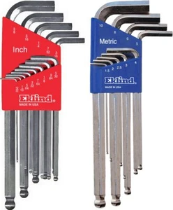 13322 Bright-Ball-Hex L-Key allen wrench Combo- Inch / MM 2 sets 22pc - Picture 1 of 4