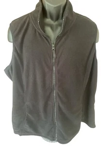 Made for Life Fleece Vest Women's 2X Black Sleeveless Full Zip Mock Neck - Picture 1 of 7