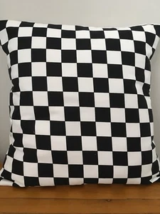 Black and White 'checkerboard' 16" x 16" Cushion Cover 100% Cotton - Picture 1 of 4