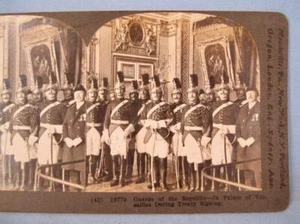 Stereoview Keystone Guards Of The Republic In Palace Of Versailles Treaty (O) - Picture 1 of 4