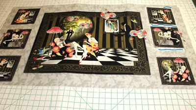 Dance and Romance Fabric by Spectrix. 2 Blocks pre-cut loose from panel. RB-35 - Image 1 of 4