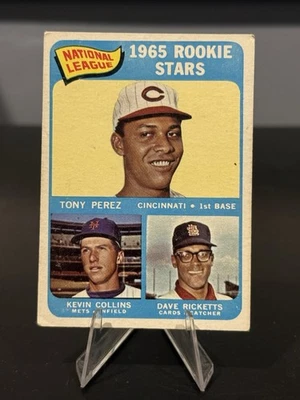 1965 Topps - High # Tony Perez, Kevin Collins, Dave Ricketts #581 (RC) - Imagem 1 de 2