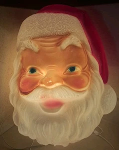 Vintage General Foam Plastics 17" Santa Head/Face Light Up Blow Mold Made USA  - Picture 1 of 7