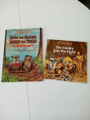 Star Wars ROTJ 1983 Cómo los Ewoks salvaron los árboles y Ewoks se unieron a la lucha Lote 2 Foto 1 de 4