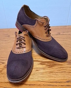 Mocassini uomo Cole Haan 2 toni in pelle marrone taglia 8 C1 - Foto 1 di 9