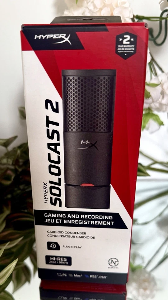 HyperX SoloCast 2 – Gaming USB Condenser Mic for PC, USB-C to USB-A, Black - Image 1 of 4