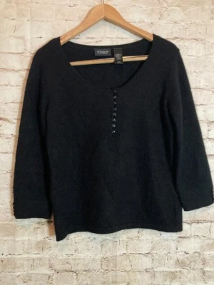 Suéter Studio Liz Claiborne Angora Mujer Mediano Negro Cuadrado Popover Cápsula Foto 1 de 4