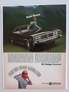 1965 Chrysler Motors 1966 Dodge Coronet Race Helmet Model Vtg Magazine Print Ad - Picture 1 of 1