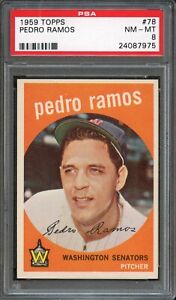 BB - 1959 Topps - #78 - Pedro Ramos - PSA 8 - NM-MT