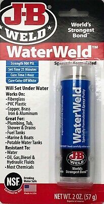 JB Weld WaterWeld Epoxy Putty Easy To Use Will Set Under Water 2oz/57g • 13.99£