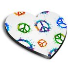 Heart MDF Magnets - Paint Splat Peace Symbol Hippy Art #16253