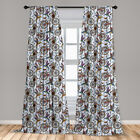 Bicycle Microfiber Curtains 2 Panel Set for Living Room Bedroom in 3 Sizes
