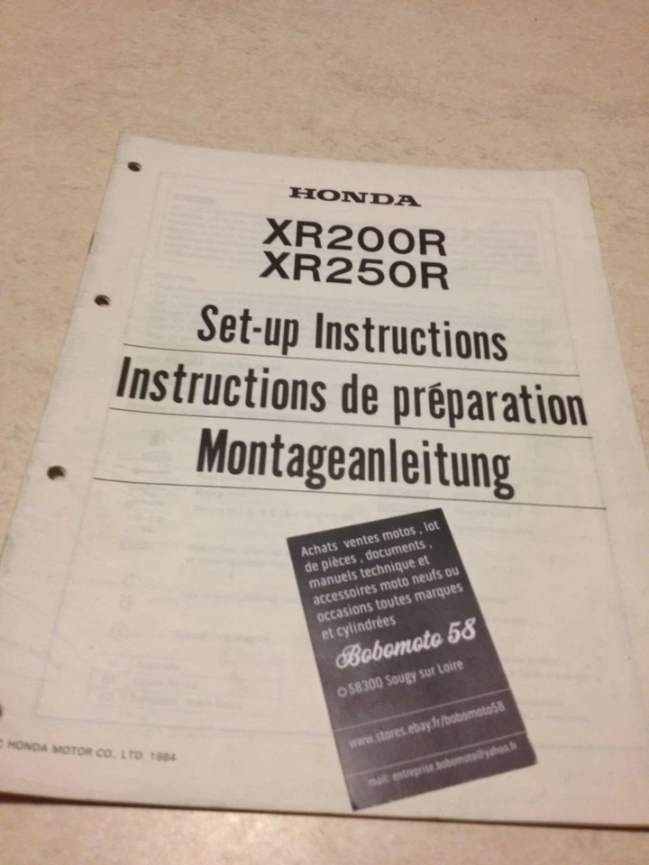 Honda XR200R XR250R XR 200 250R XR200 XR250 Manual Desde Preparación Set - Hasta - Imagen 1 de 4