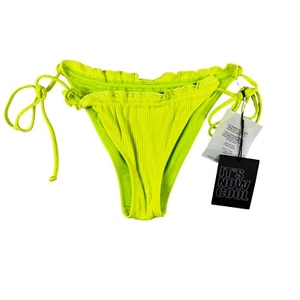 Its Now Cool Bikini Bottom Women's Large Green Swimming The Frill Tri Eco NWT - Picture 1 of 7