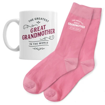 DESIGN, INVENT, PRINT! Great Grandmother Gift Mug Socks Present for Birthday Christmas Xmas Keepsake