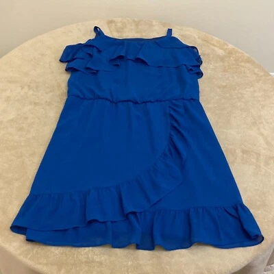 Vestido para mujer IZ Byer azul manga hombro frío cuello redondo línea A talla 20 1/2 Foto 1 de 4