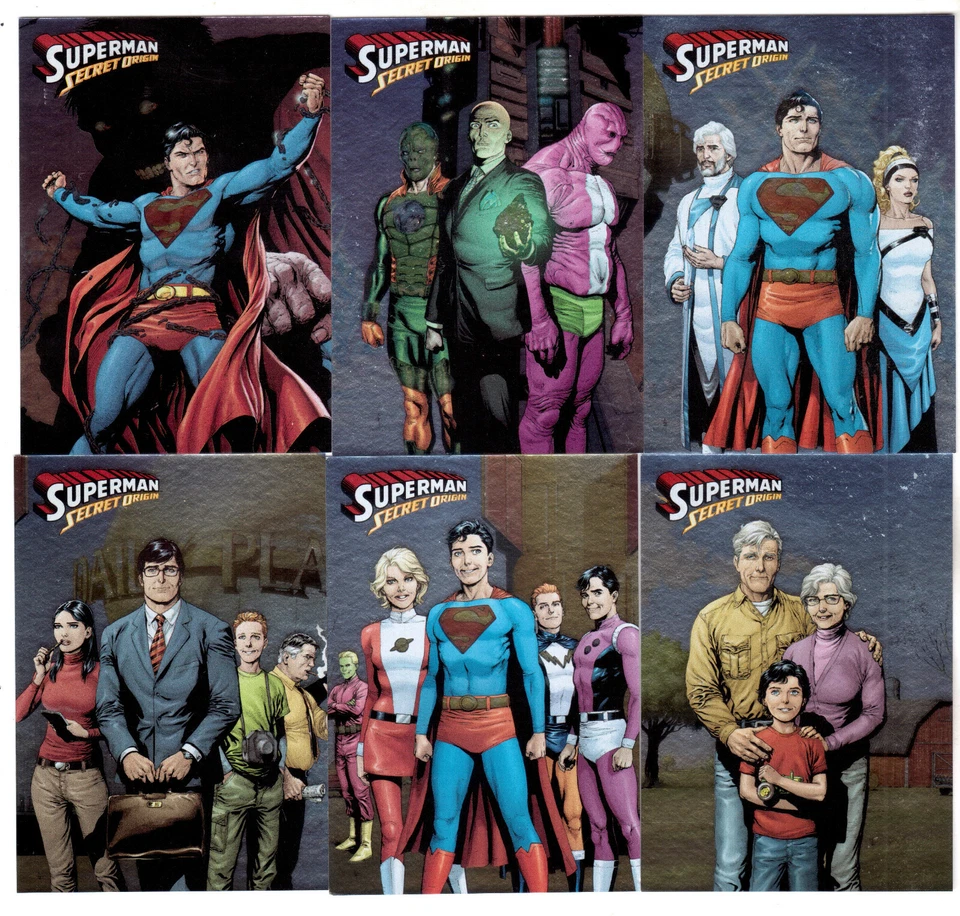 2013 CRYPTOZOIC SUPERMAN the LEGEND COMPLETE 6-CARD SECRET ORIGIN CHASE SET - Image 1 of 1