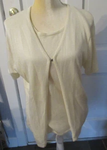 Sag Harbor Lt. Cremefarbener Lagenlook Kurzarm Pullover Gr. M - Bild 1 von 4