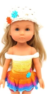 Handmade OOAK Knitted Sunsuit Outfit Made for Little Darling DOLL NOT INCLUDED - Picture 1 of 7