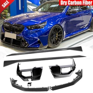 For BMW G90 G99 M5 2024-25 Dry Carbon Front Bumper Lip Side Skirt Rear Diffusers - Picture 1 of 12