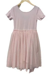 Tea Collection Pink Tulle Dress Girls 7 Princess Ballerina High Low Tutu Skirt - Picture 1 of 7