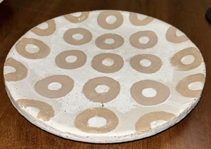 Mud Pie Round White Terracotta 12” Plate New - Picture 1 of 4