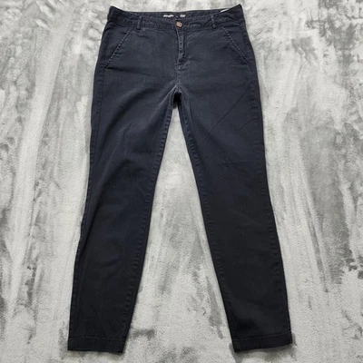 Pantalones antiguos azul marino para mujer 8 negros ajustados al tobillo uniforme pantalón algodón elástico oficina Foto 1 de 4