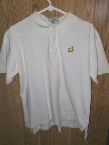 DD10 Masters Augusta National Womens White Polo Golf Shirt Sz L Izod Club MINT! - Picture 1 of 7
