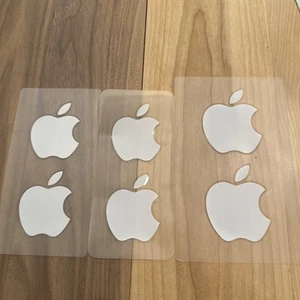 6 Genuine Authentic Apple Stickers-Decals White - Afbeelding 1 van 2