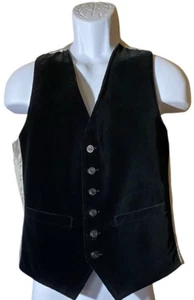 Vintage Retro 80s Home Sewn Mens M Indie Velvet 6 Button Western Lined Vest - Bild 1 von 9