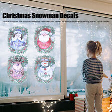 HG 4pcs Christmas Stickers Snowman Christmas Decoration Decals Wall Stickers