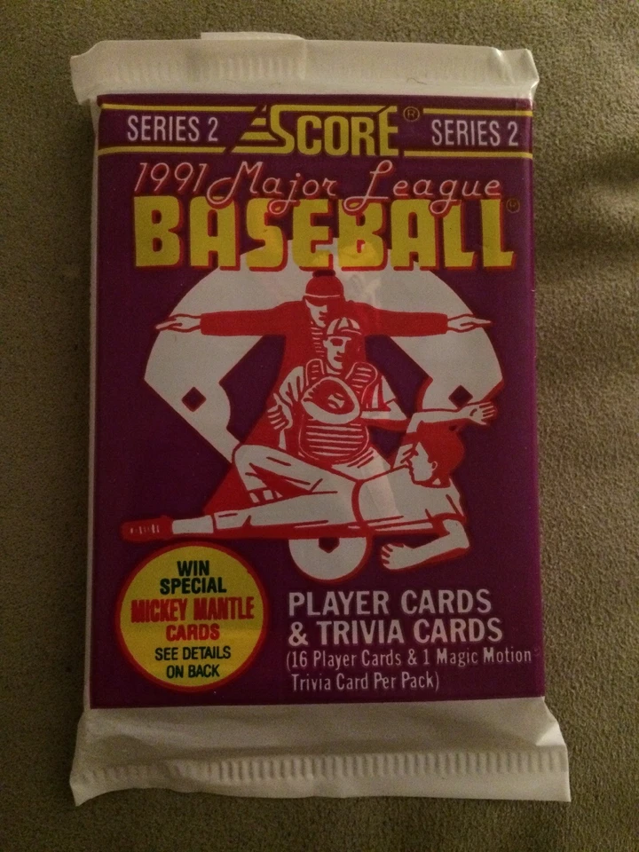 Pacote de cartões de beisebol 1991 Score Pete O'Brien (topo) Travis Fryman novato controle remoto (traseiro) - Imagem 1 de 2