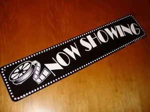 NOW SHOWING MARQUEE SIGN Cinema Movie Theater Entertainment Room Reel Film Decor - Picture 1 of 2